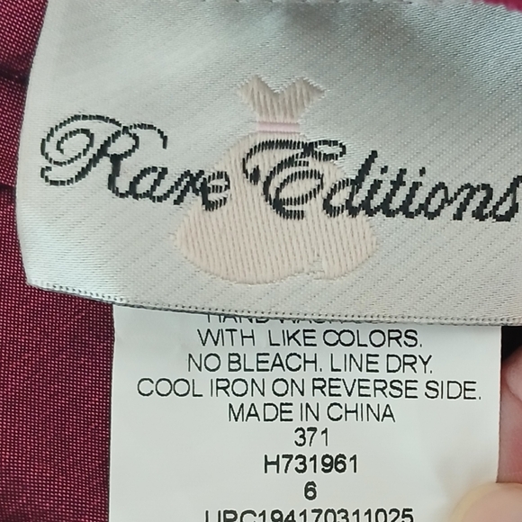 Rare Editions Girl's Holiday Dress With Sash And Cap Sleeves Size 6 - Picture 3 of 12